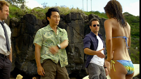 Grace Park in Hawaii Five-0 (2010-2020) Bikini Beach Blue Bikini 688906