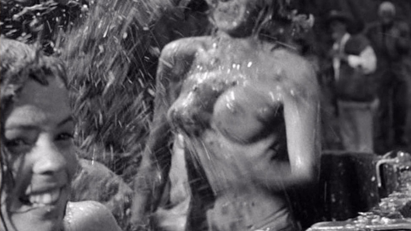 Nora Marcus from Seconds Naked. Breasts, black and white, grapes. 616805
