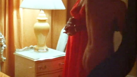 Kris McQuade Naked in Alvin Rides Again. Butt, bedroom, putting on robe. 1004101