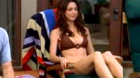 Hottest Marin Hinkle Scene in Two and a Half Men. Bikini, SFW, brown bikini. 659768