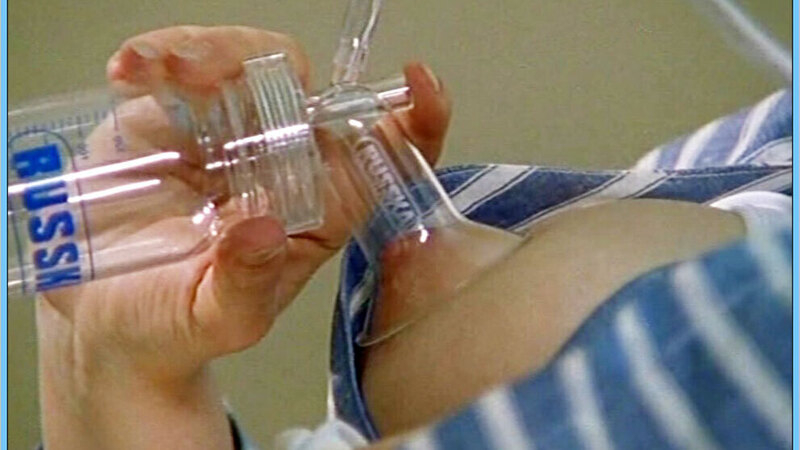 Tatjana Clasing Naked as Dörte. Breasts, breast pump, close-up. 626043