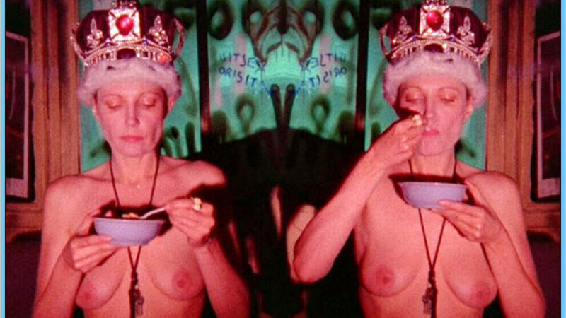 Queen Elizabeth I and Bod from Jubilee Naked. Breasts, crown, eating cereal. 570623