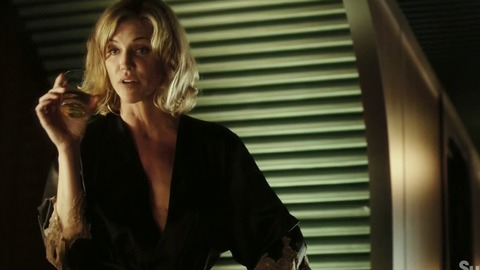Ascension's Sexiest Scenes with Tricia Helfer. Sexy, SFW, black robe. 754284