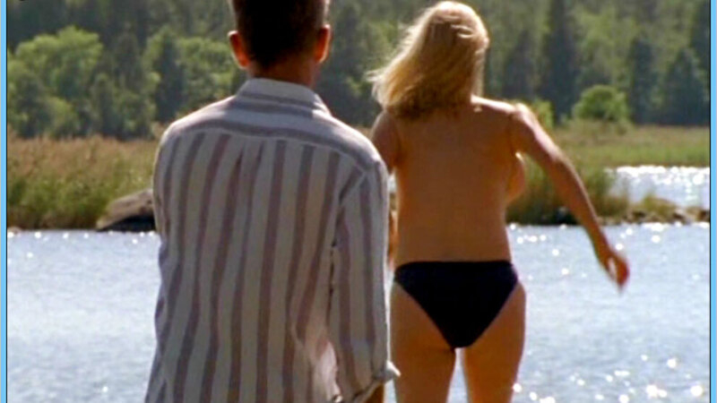 Sexiest Scenes of Anna Blomquist from Inga Lindström. Sexy, back exposed, black bikini. 652949
