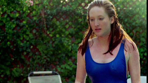 Kim Myers in A Nightmare on Elm Street 2 (1985) Sexy Blue Swimsuit One Peice 726583