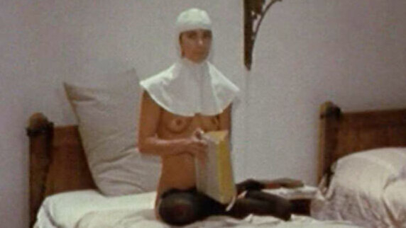 Paola Montenero Naked as Sister Benedetta. Breasts, black stockings, nude. 569055
