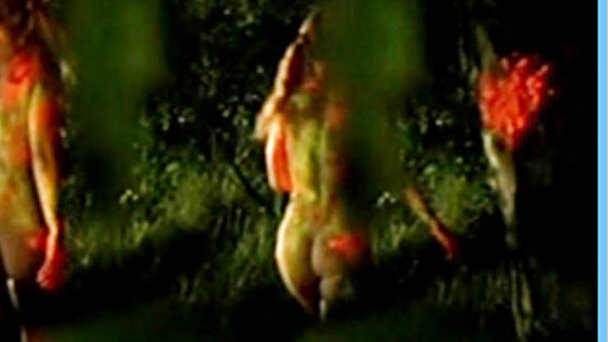 Nora von Waldstätten Nude as Mona. Butt, back exposed, body paint. 625202
