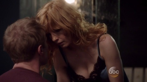 Kelly Reilly in Black Box (2014) Sexy Black Lace Top Cleavage 744531