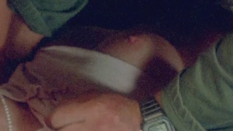 Jennifer from Troma's War Naked. Breasts, hard nipples, man on top. 771167