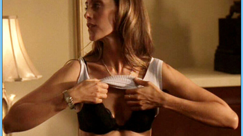 Sexiest Kim Raver Scene in 24. Underwear, SFW, black bra. 657901