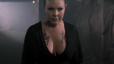 Christa Campbell in Hyenas (2011) Sexy Black Bra Cleavage 719896