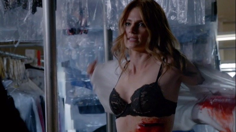 Hottest Kate Beckett Scenes. Underwear, SFW, black bra. 774639