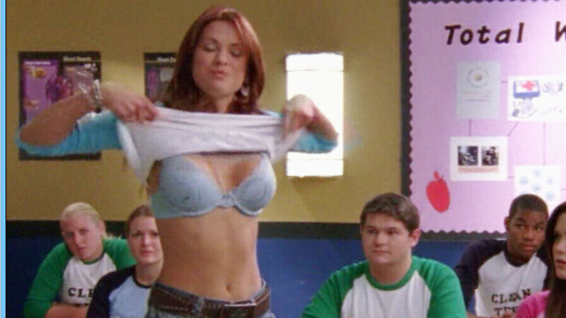 Sexiest Danneel Ackles Scene in One Tree Hill. Underwear, SFW, blue bra. 662023