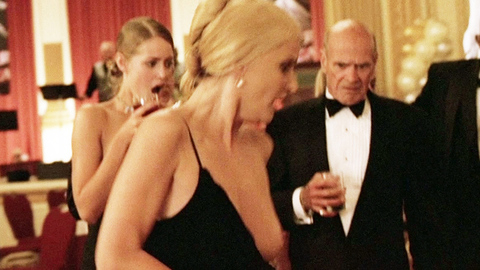 Nudes of Pearl Girl from Hollow Man 2. Breasts, black dress, blonde. 726204