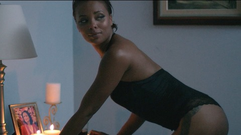 Eva Marcille in Sister Code (2015) Sexy Underwear Black Black Corset 771354