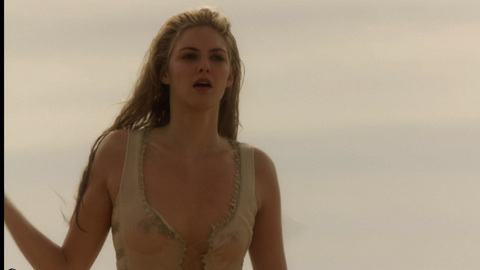 Tamsin Egerton in Camelot (2011) Sexy Nipples Through Dress No Bra 694803