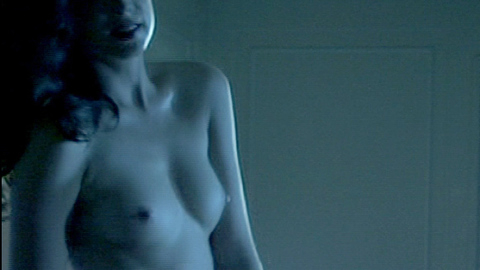 Emma Booth Nude in Underbelly. Breasts, blue skirt, hard nipples. 706006
