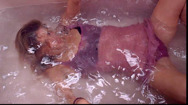 Sexiest Scenes of Leslie from Gardens of the Night. Underwear, bathtub, purple underwear. 668459
