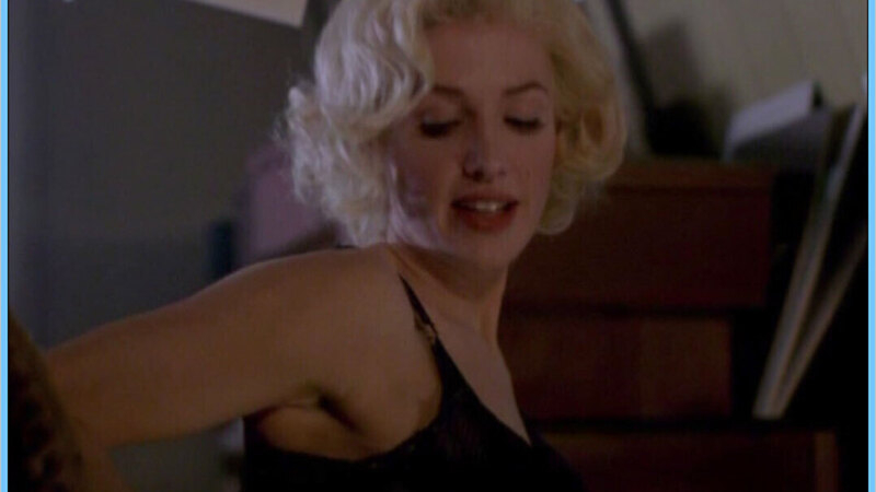 Sexiest Poppy Montgomery Scene in Blonde. Underwear, black bra, blonde. 645595