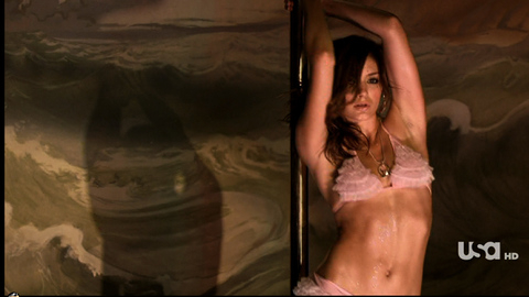Christine Evangelista in Royal Pains (2009-2012) Sexy Lace Underwear Pink Bra 687014
