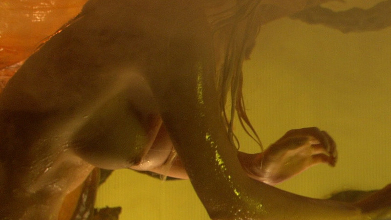 Nudes of Miranda Hollander from Species: The Awakening. Breasts, body covered in goo, hanging breasts. 784866