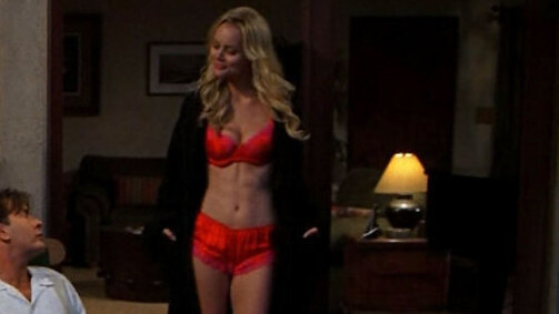 Sexiest Scenes of Ingrid from Two and a Half Men. Underwear, SFW, black coat. 659783