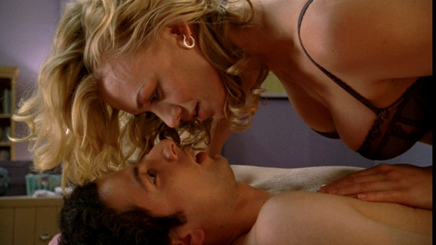 Sexiest Yvonne Strahovski Scene in Chuck. Underwear, bed, black bra. 680521