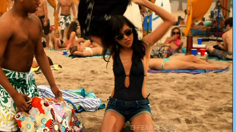 Jessica Stroup in 90210 (2008-2013) Sexy Beach Blue One Piece 665987