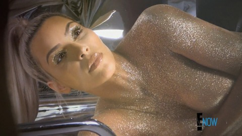 Sexiest Scenes of Herself from Keeping Up with the Kardashians. Sexy, arm covering breasts, body glitter. 836615