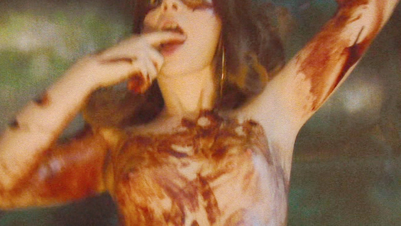 Sexy Zombie from Chillerama Naked. Breasts, body paint, brunette. 703571