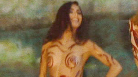 Nudes of Sexy Zombie from Chillerama. Breasts, body paint, brunette. 703572