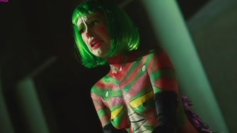 Victoria De Mare Naked in Killjoy 3. Breasts, body paint, clown. 714097