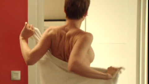 Andrea Osvárt in Transporter: The Series (2012-2014) Sexy Back Exposed Putting On Towel 719452