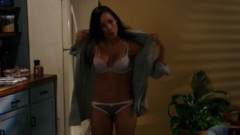 Dania Ramirez in Devious Maids (2013-2016) Underwear Black Panties Blue Bra 769487