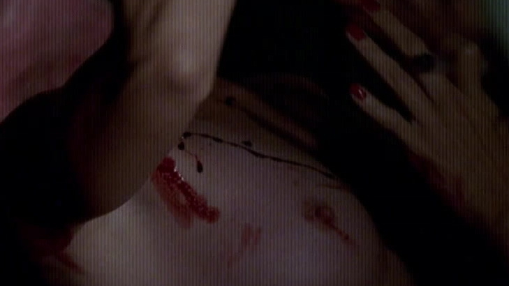 Jill Montgomery Naked as Nurse Montgomery. Breasts, black hair, bloody. 635217