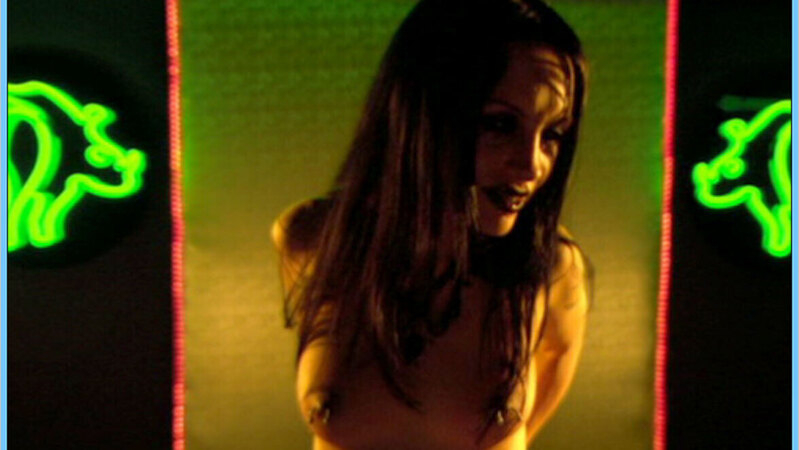 Roxy Saint Naked in Zombie Strippers. Breasts, black hair, black lipstick. 588043