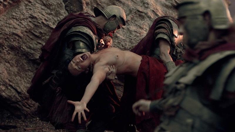 Sura from Spartacus Naked. Breasts, carried by men, dirty. 793553