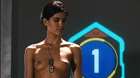 Nicole Tupper Naked in Starship Troopers 3. Breasts, brunette, dog tags. 708943
