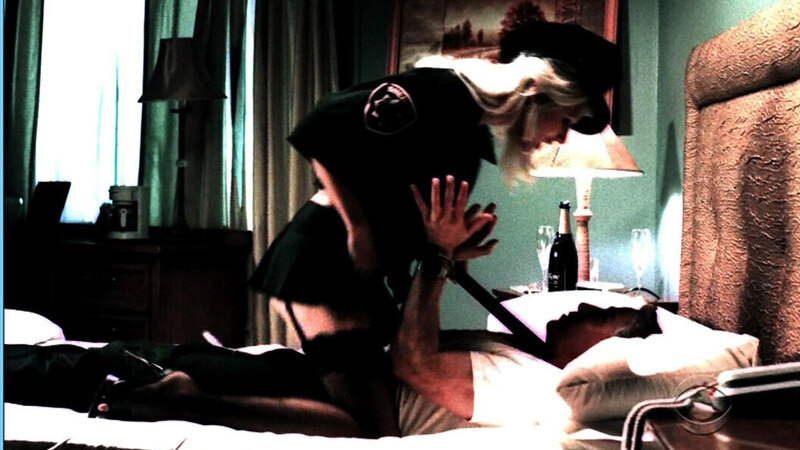 Sexiest Scenes of Donut Dolly from CSI: Crime Scene Investigation. Sexy, SFW, black hat. 659003