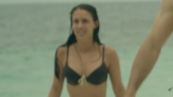 Sexiest Jessica Lowndes Scene in Eden. Underwear, beach, black bikini top. 774211