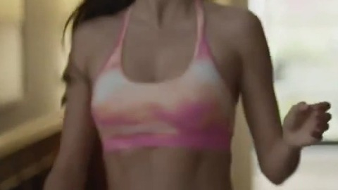 Miranda Kerr in Reebok: Skyscape Commercial (2014) Sexy Underwear Brunette Pink Bikini Top 736470
