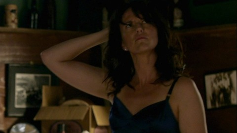 Sexiest Scenes of Michele Brock from The Almighty Johnsons. Sexy, Underwear, blue nightgown, brunette. 771317