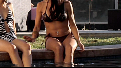 Sexiest Jenae Altschwager Scene in Hollywood Sex Wars. Bikini, SFW, black bikini. 702439