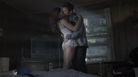Megan Boone in My Bloody Valentine (2009) Underwear Blue Panties Couple 672407