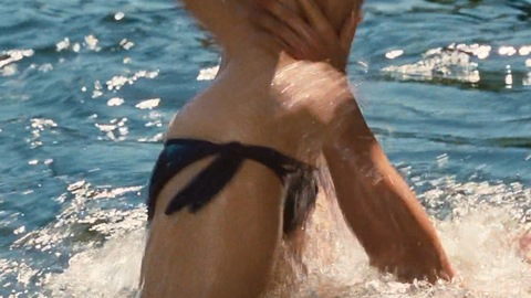 Anna Hutchison in The Cabin in the Woods (2012) Sexy Bikini Black Bikini Man Lifting Woman 715009