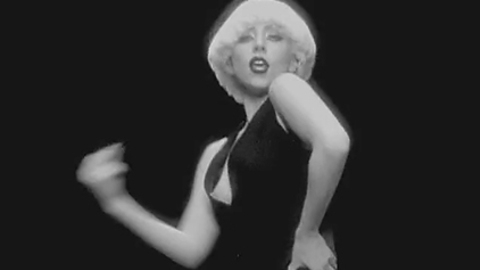 Lady Gaga in Alejandro (2010) Breasts Black Dress Black High Heels 685350