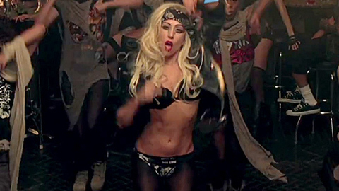 Hottest Lady Gaga Scene in Judas. Sexy, SFW, black bra. 698252