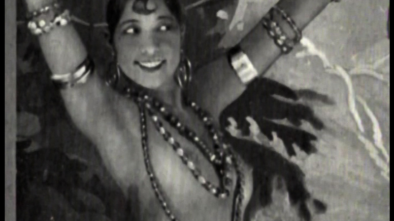 Josephine Baker Nude in Siren of the Tropics. Breasts, arms raised, black and white. 670900