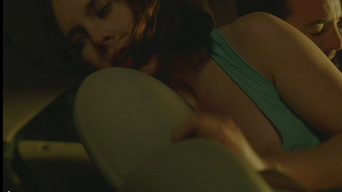 Melissa Rowan from The Babysitters Naked. Breasts, blue top, brunette. 686423