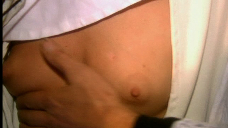 Novice Catherine from Sacred Flesh Naked. Breasts, close-up, man touching breast. 671009